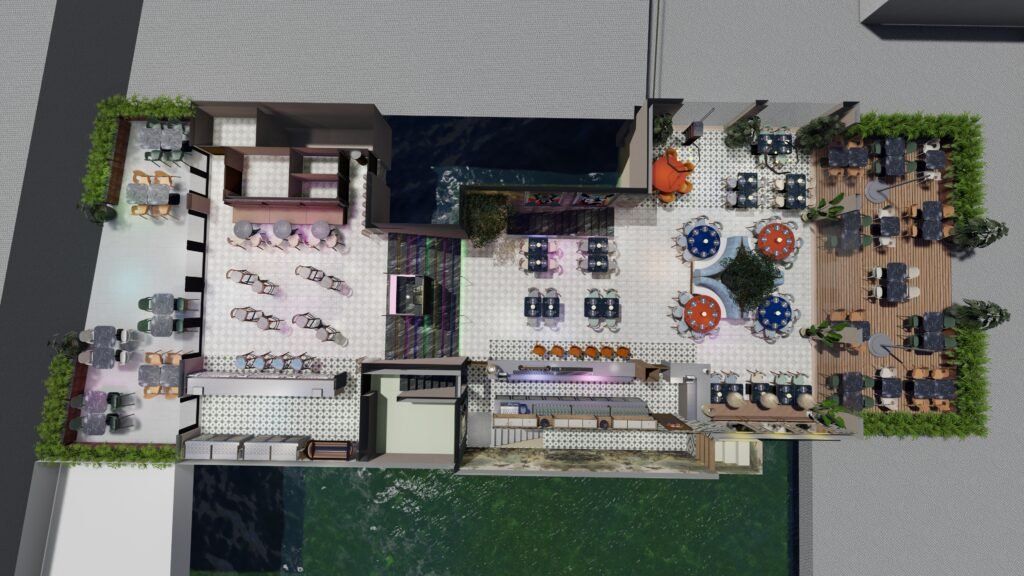 decoração de espaços comerciais, arquitetura de interiores hospitalidade, design de restaurantes de luxo, renders 3D hotelaria.