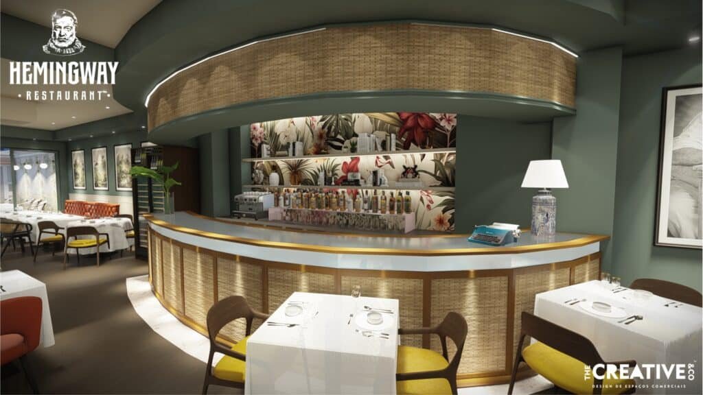 Projeto de decoração de luxo Restaurante Hemingway Funchal por The Creative & Co