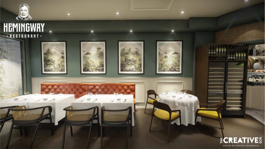 Projeto de decoração de luxo Restaurante Hemingway Funchal por The Creative & Co